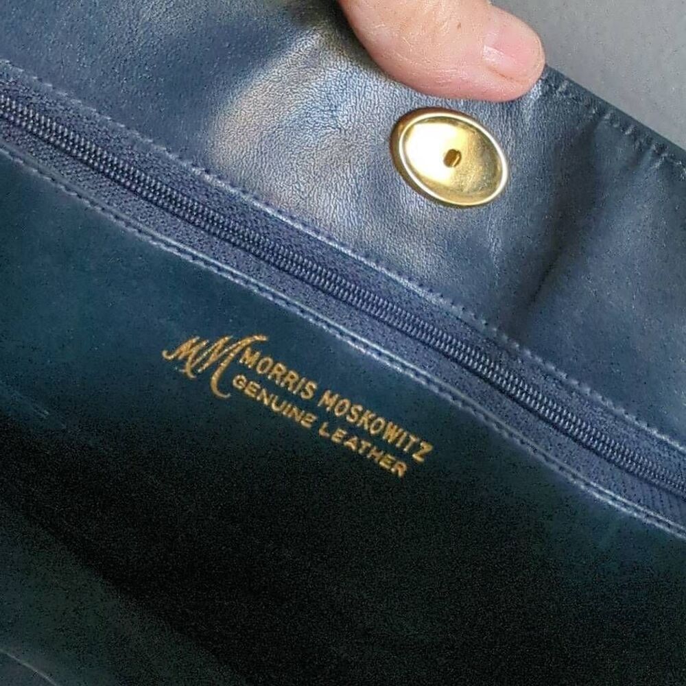 Vintage Morris  Moskowitz leather shoulder bag. NOS. Mid-Century mfg 190 - Picture 4 of 10